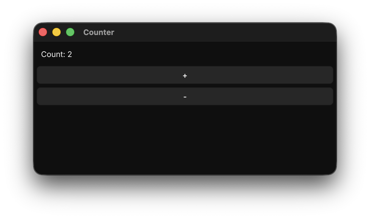 counter example running on macOS