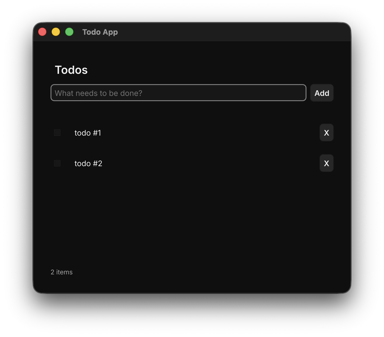 todo example running on macOS